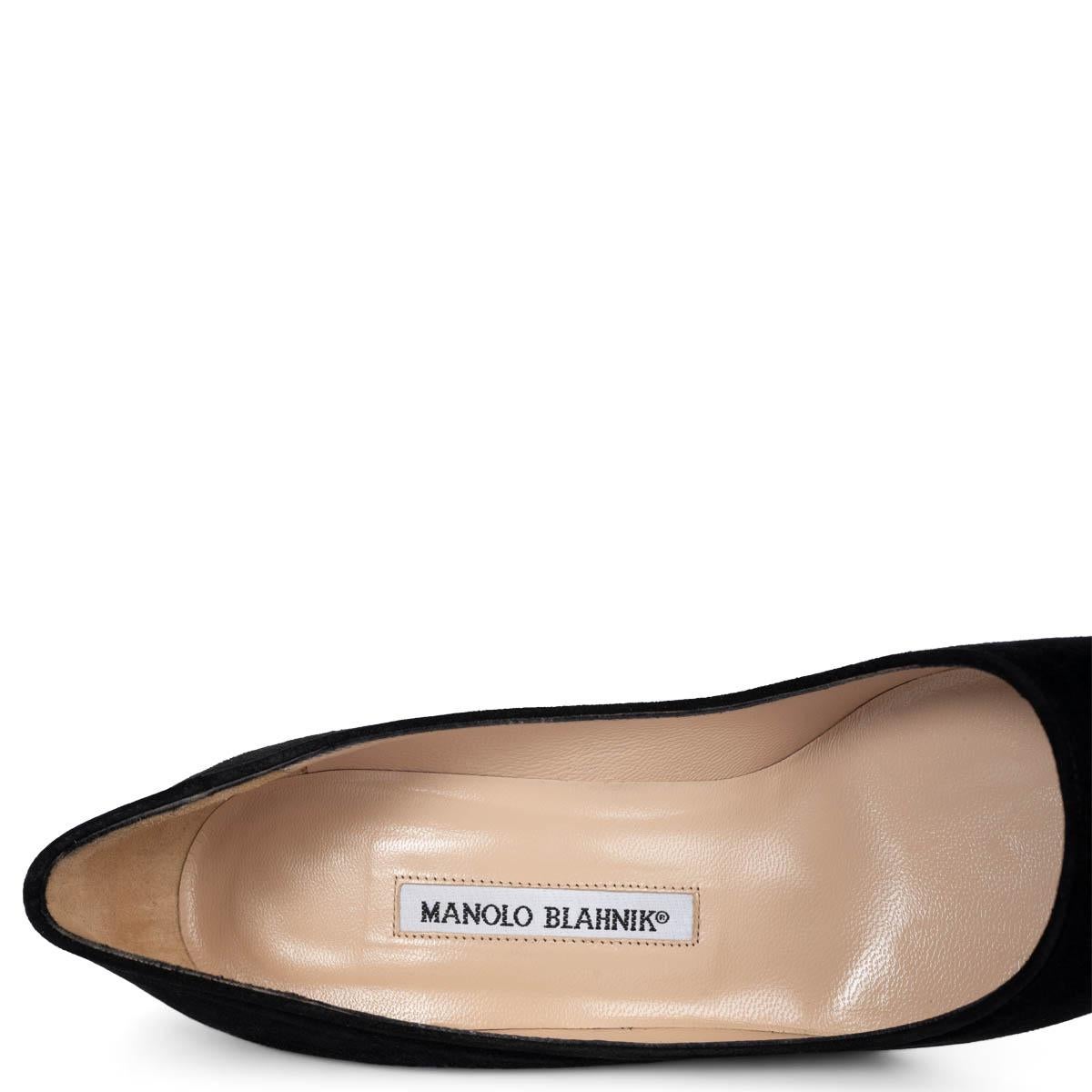 MANOLO BLAHNIK black suede Pumps Shoes 37 For Sale 2