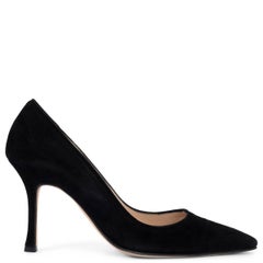 MANOLO BLAHNIK black suede Pumps Shoes 37