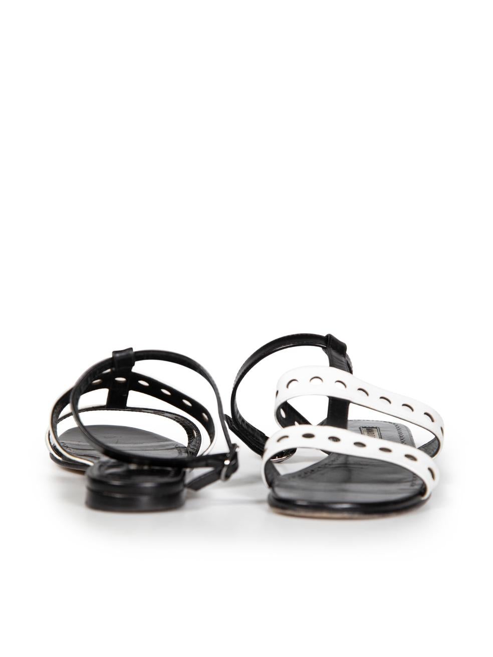 Manolo Blahnik Sandalias con detalle circular en blanco y negro Talla IT 37 Negro en venta
