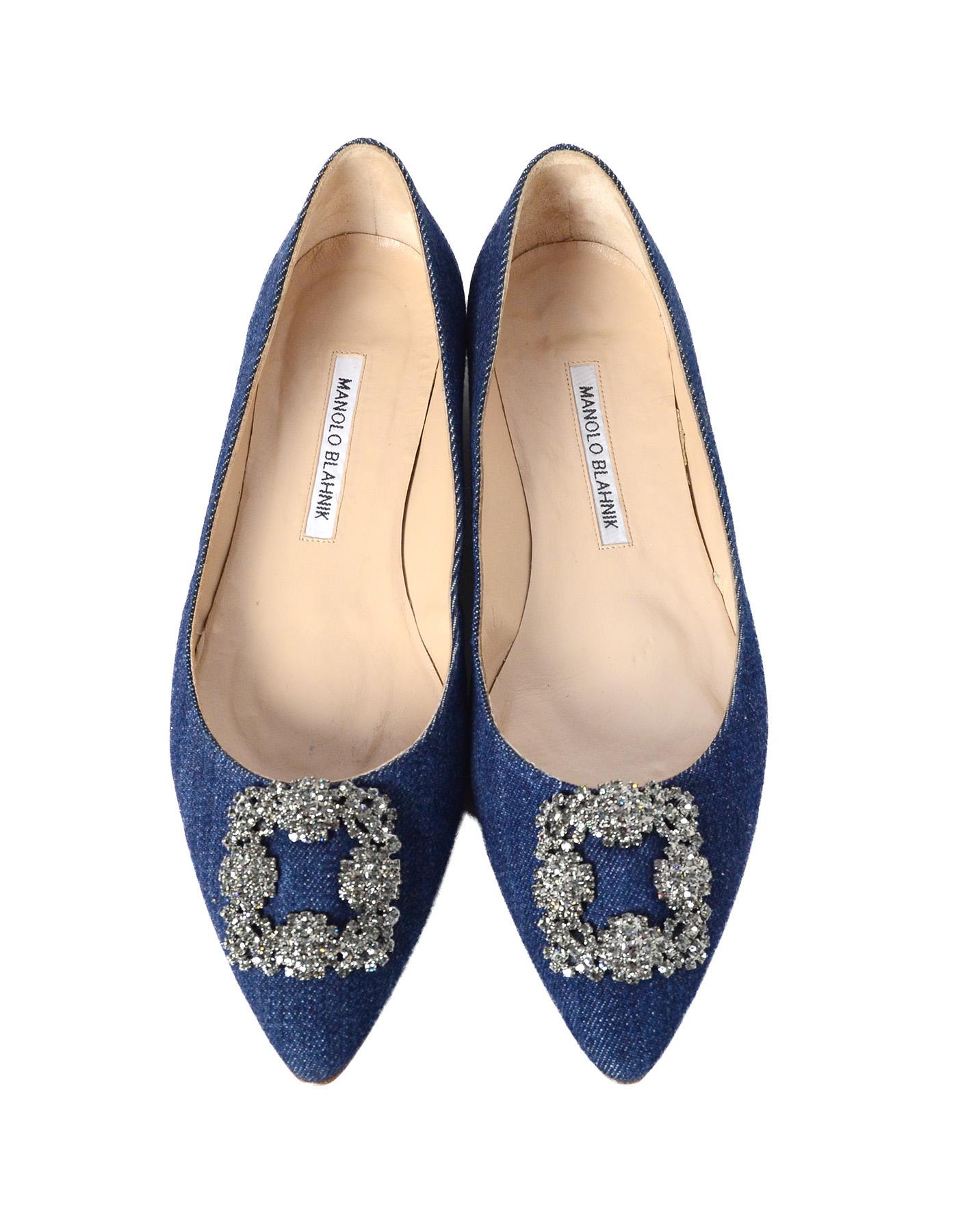 manolo blahnik denim shoes