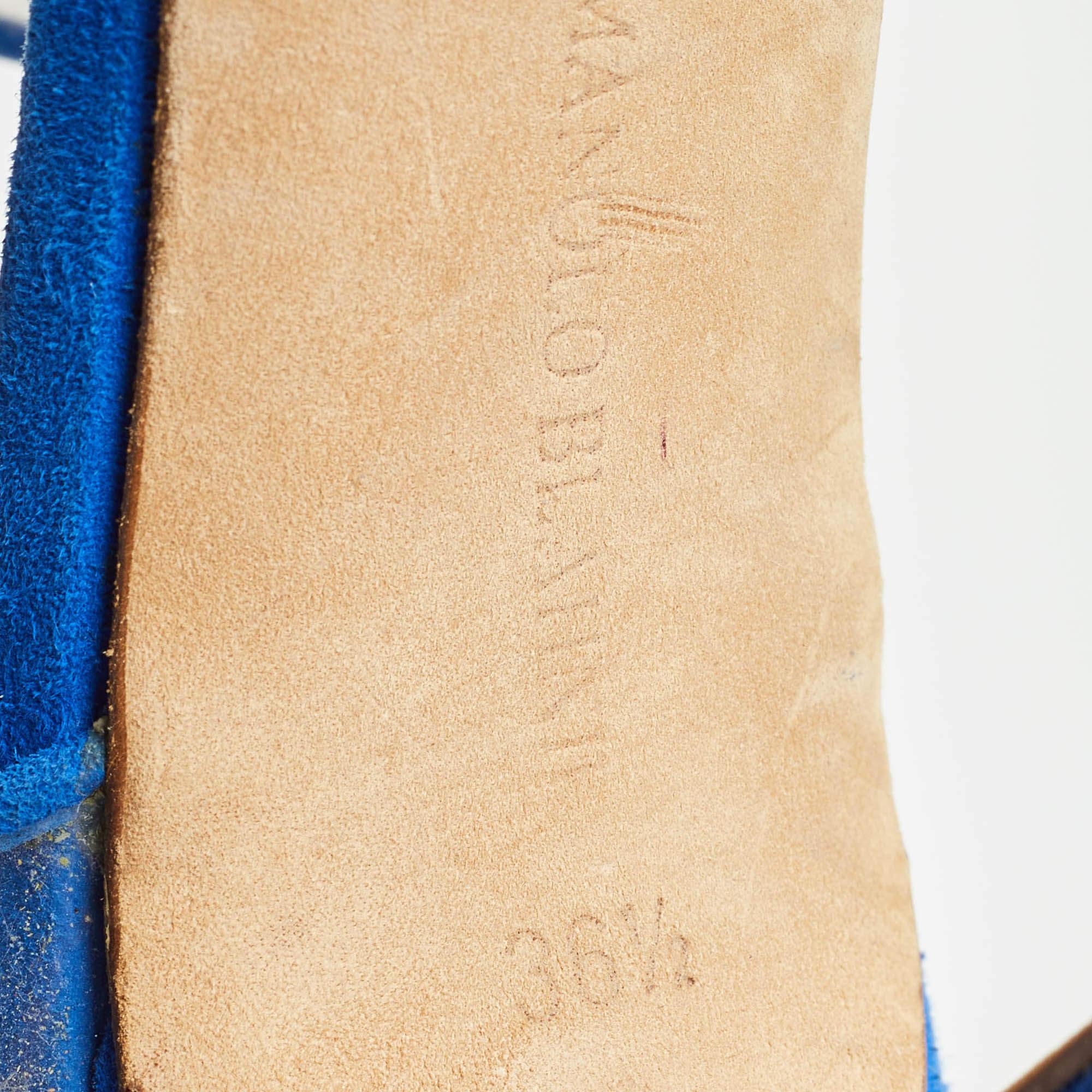 Bombas Mary Jane Manolo Blahnik azul/transparente de PVC y ante talla 36,5 en venta 3