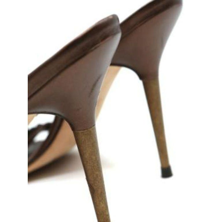 Escarpins Manolo Blahnik Oggi D'Orsay Bronze - Taille US 10-10.5 / 41 - Neufs Dans Boîte