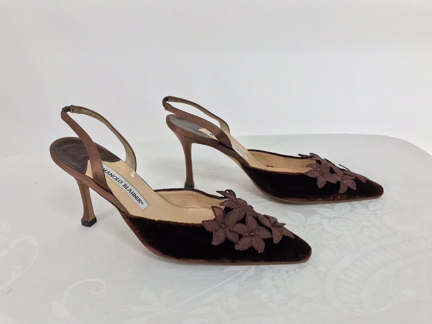 brown velvet heels