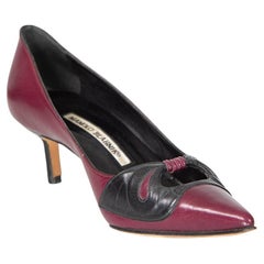 Manolo Blahnik Burgundy Leder Pumps Größe IT 35