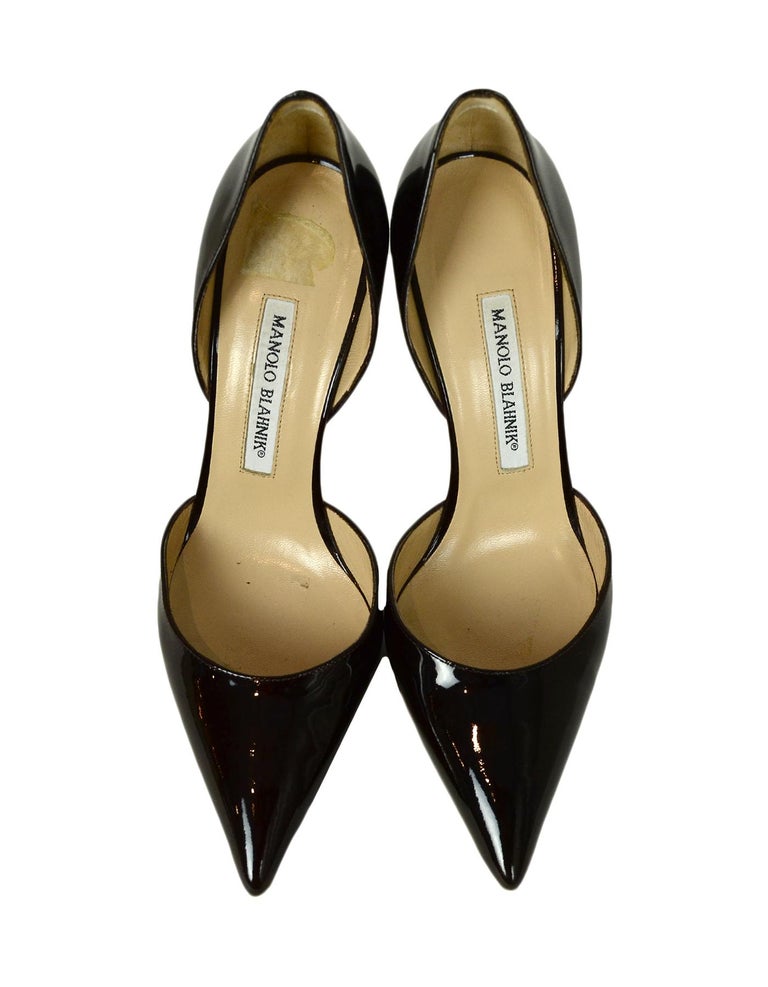 Escarpins Manolo Blahnik D'Orsay - Taille US 6.5 (Femme), Talons Hauts, Couleur Noire - Occasion