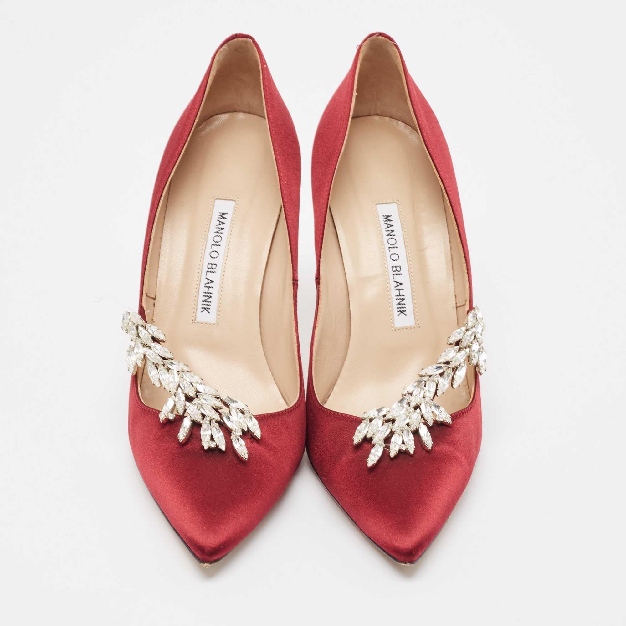 Marron Escarpins Nadira Manolo Blahnik couleur bourgogne, taille 38