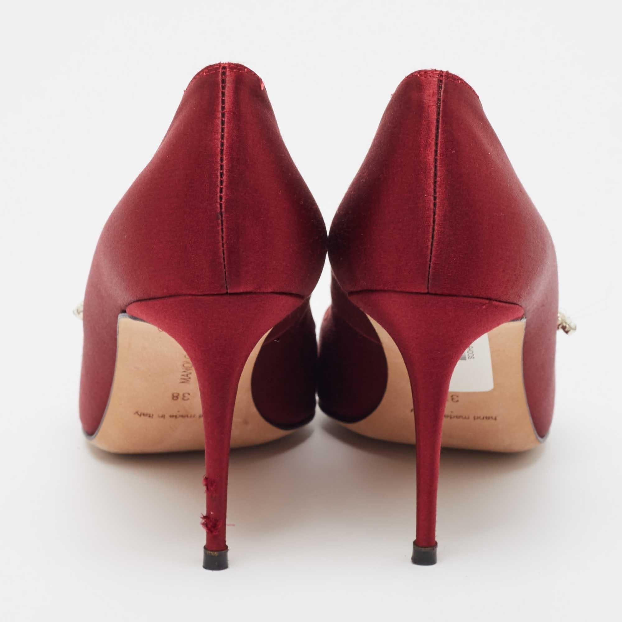  Escarpins Nadira Manolo Blahnik couleur bourgogne, taille 38 Pour femmes 