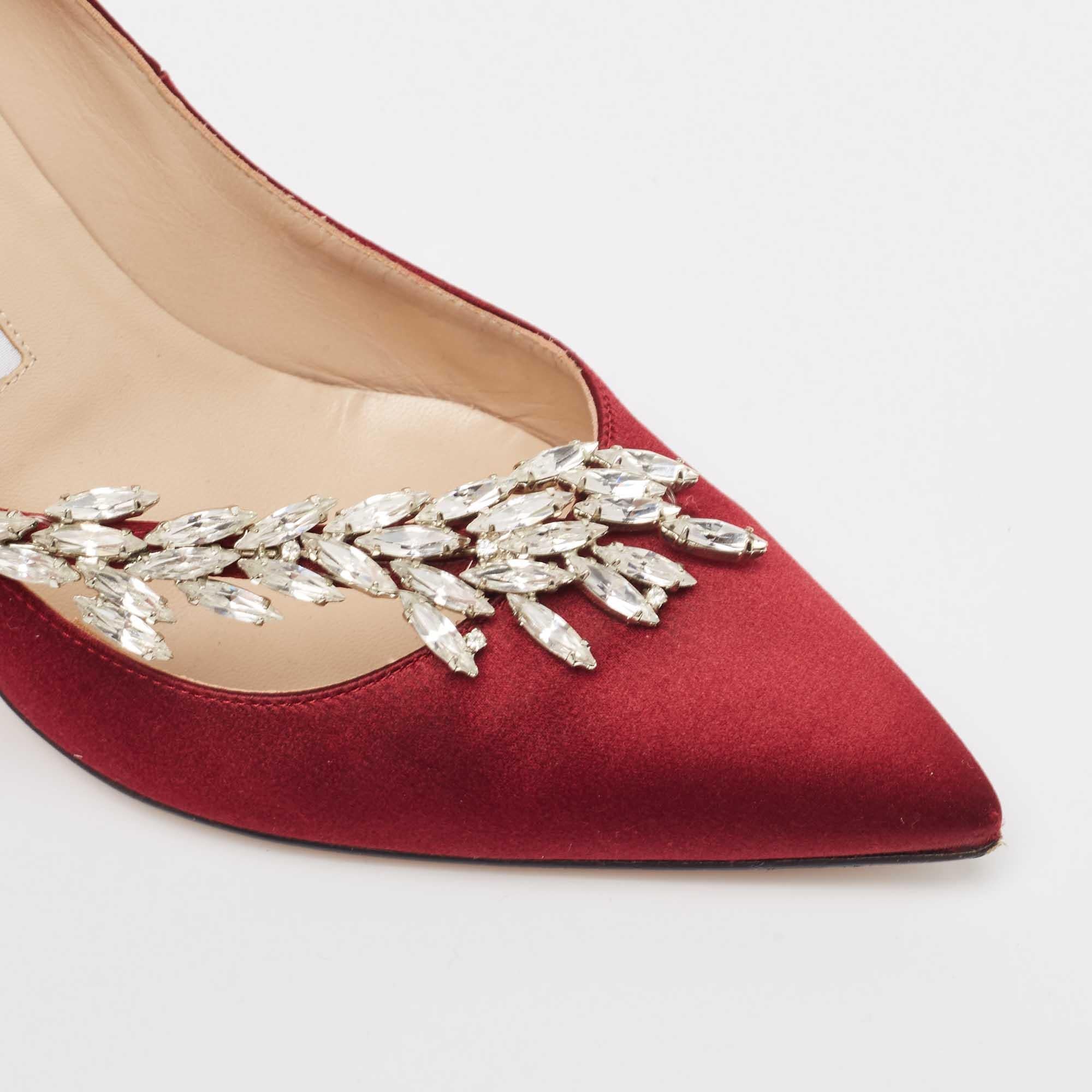 Escarpins Nadira Manolo Blahnik couleur bourgogne, taille 38 3