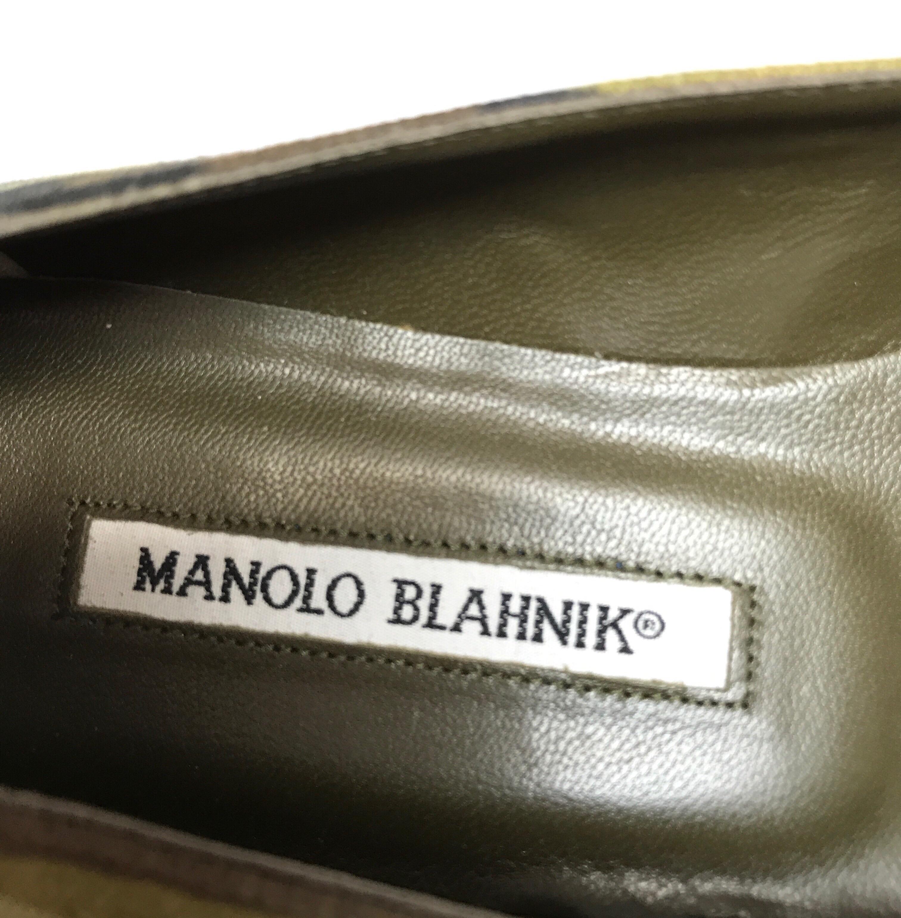 Black Manolo Blahnik Camouflage Ballet Flats-40