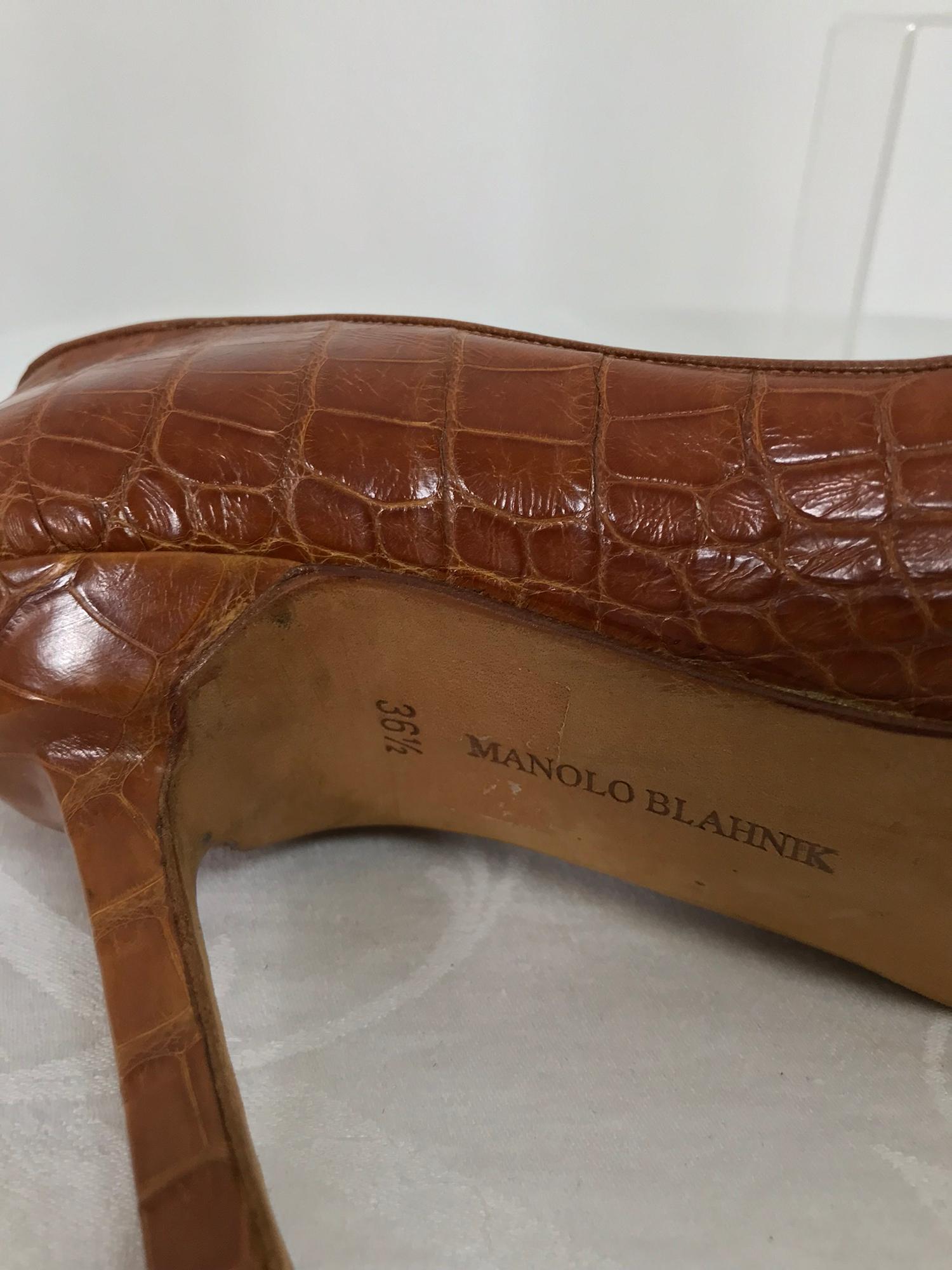 manolo blahnik alligator pumps