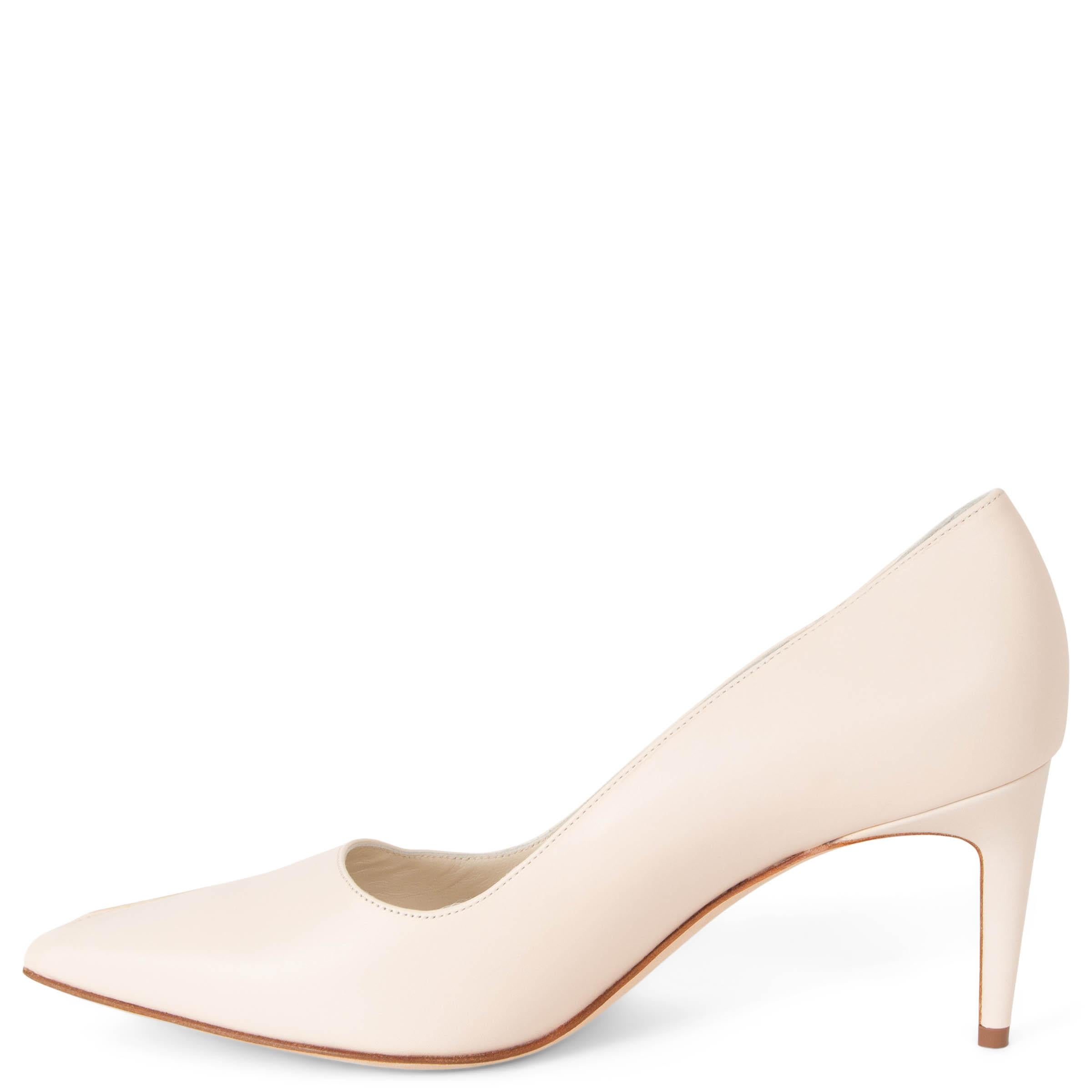 MANOLO BLAHNIK Cremefarbene HOMERA 70 Pumps aus Leder in Creme 37,5 (Beige) im Angebot