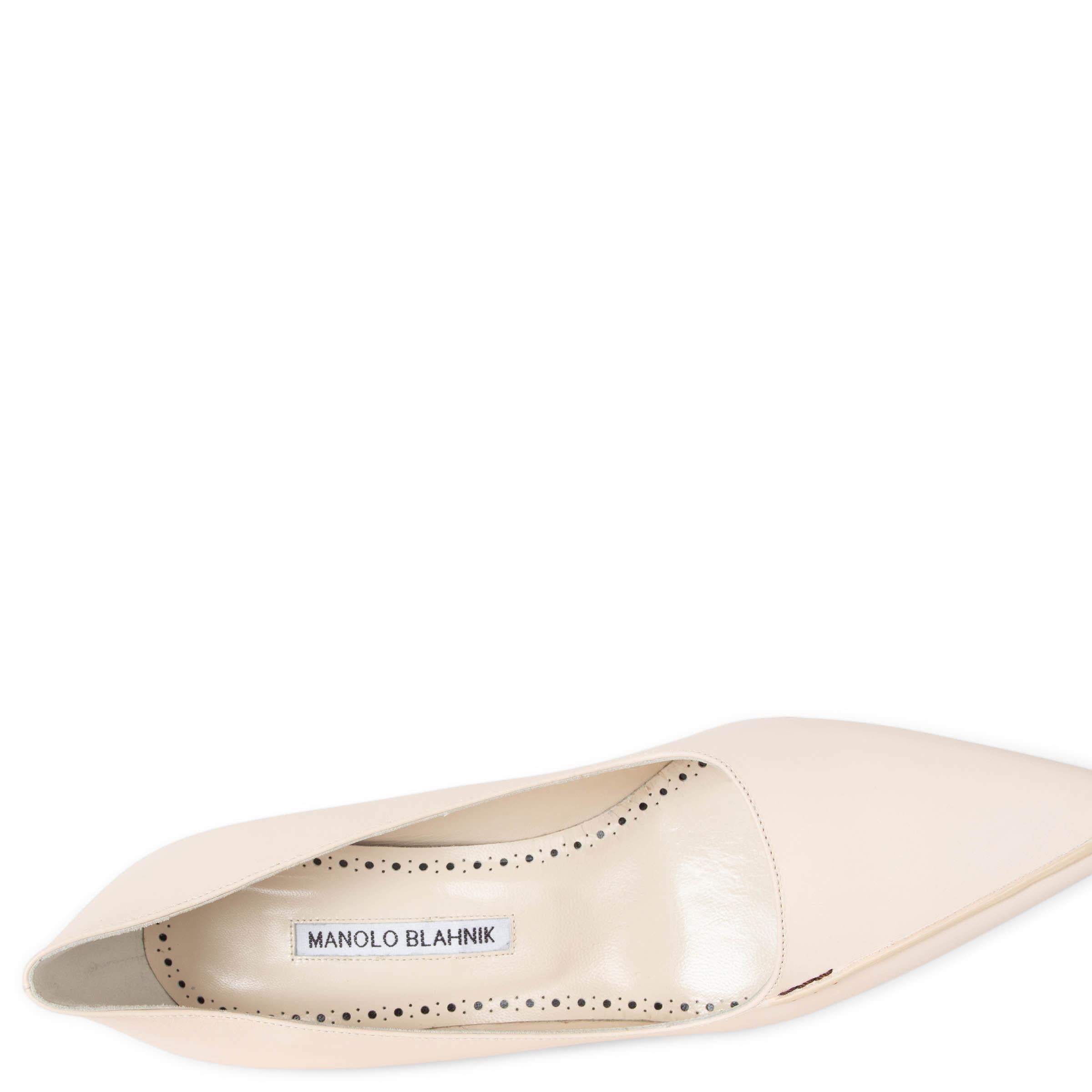 MANOLO BLAHNIK Cremefarbene HOMERA 70 Pumps aus Leder in Creme 37,5 im Angebot 1