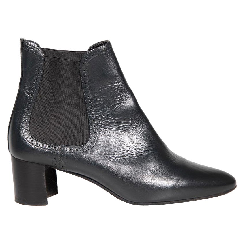 Bottes Brogue Manolo Blahnik en cuir vert foncé taille IT 36,5 en vente