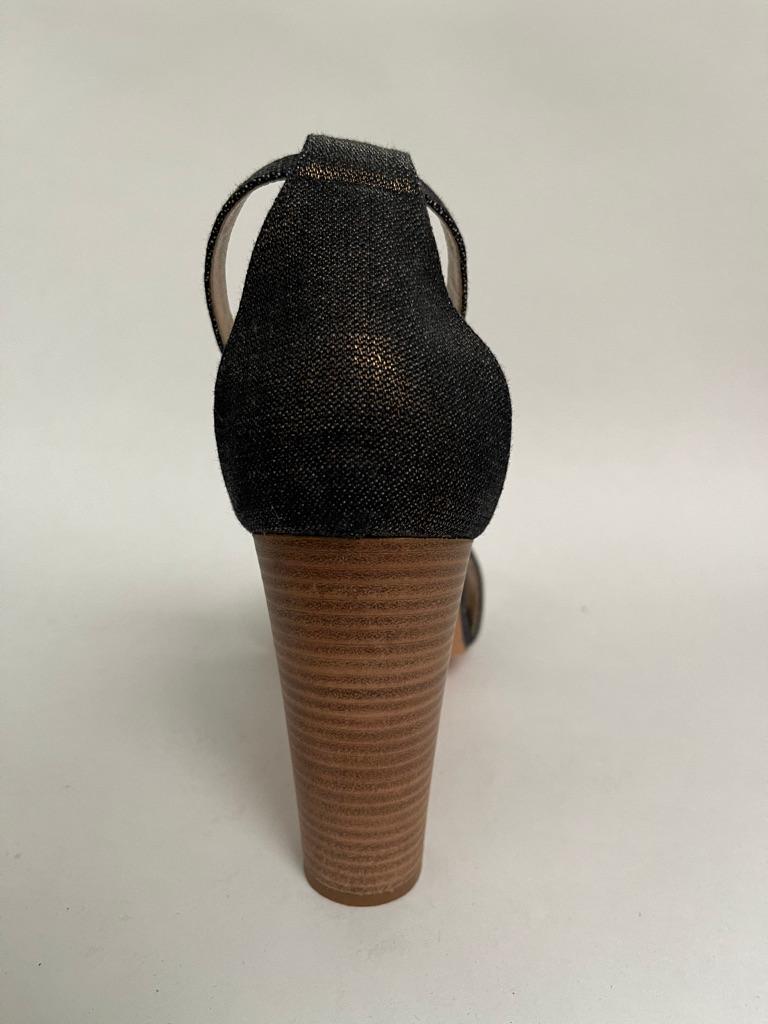 Black MANOLO BLAHNIK  denim sandal For Sale