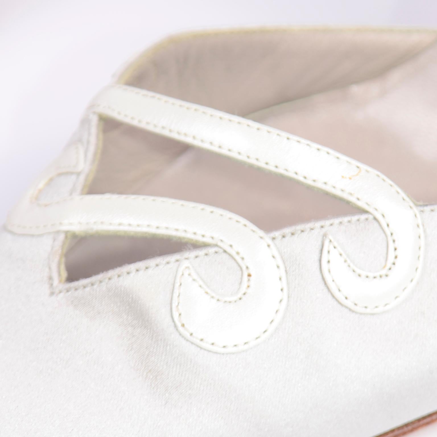 Manolo Blahnik Gris Paloma Vintage Carolyne Zapatos Slingback Con Tacón 4
