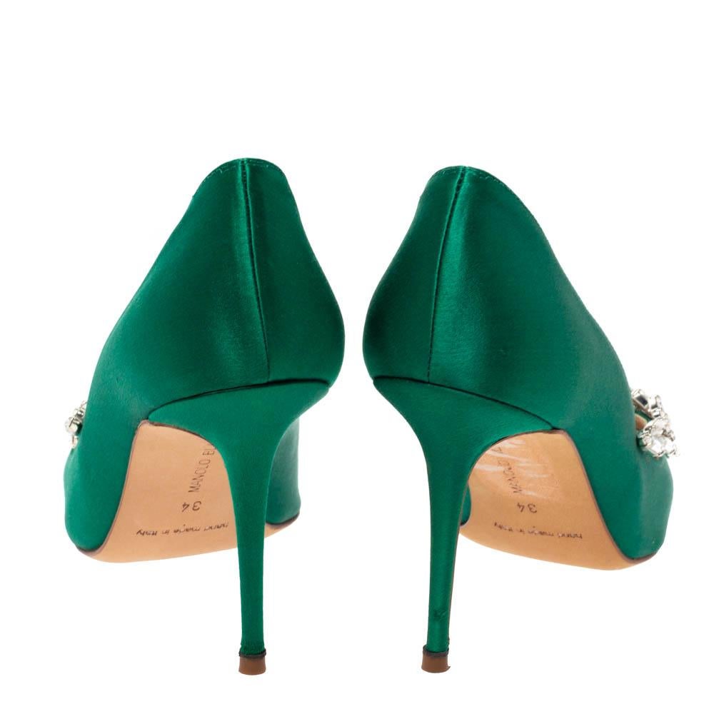 manolo blahnik green heels