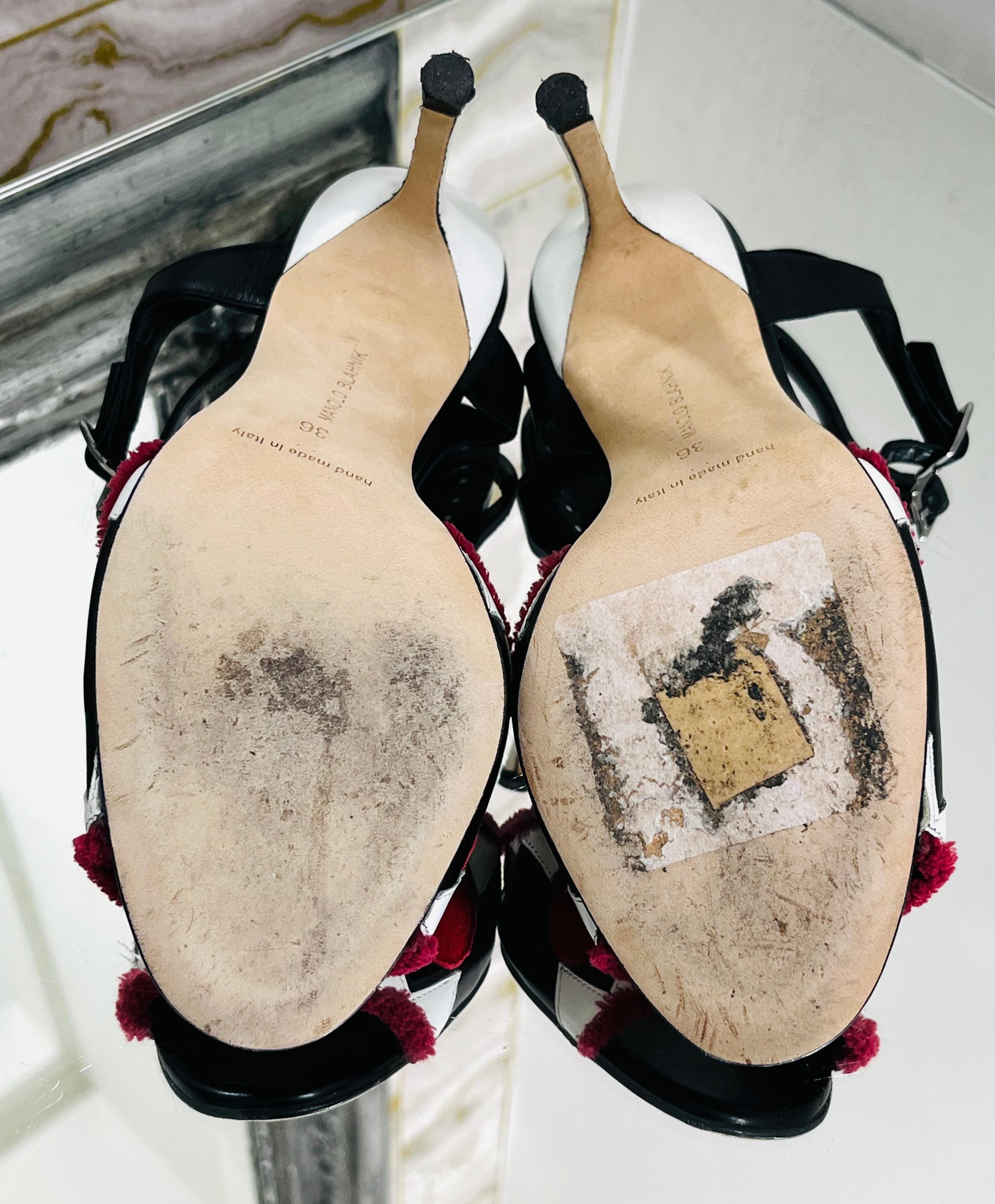 Women's Manolo Blahnik Geometric Print Leather Sandals