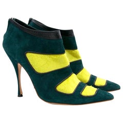 Manolo Blahnik Green Pony Hair Heels US 10