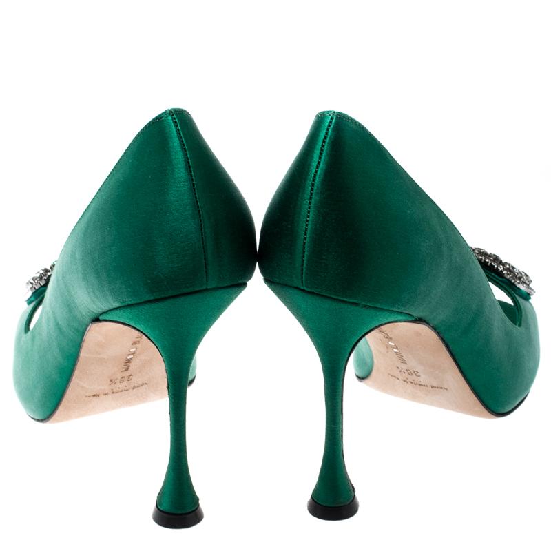 green crystal heels