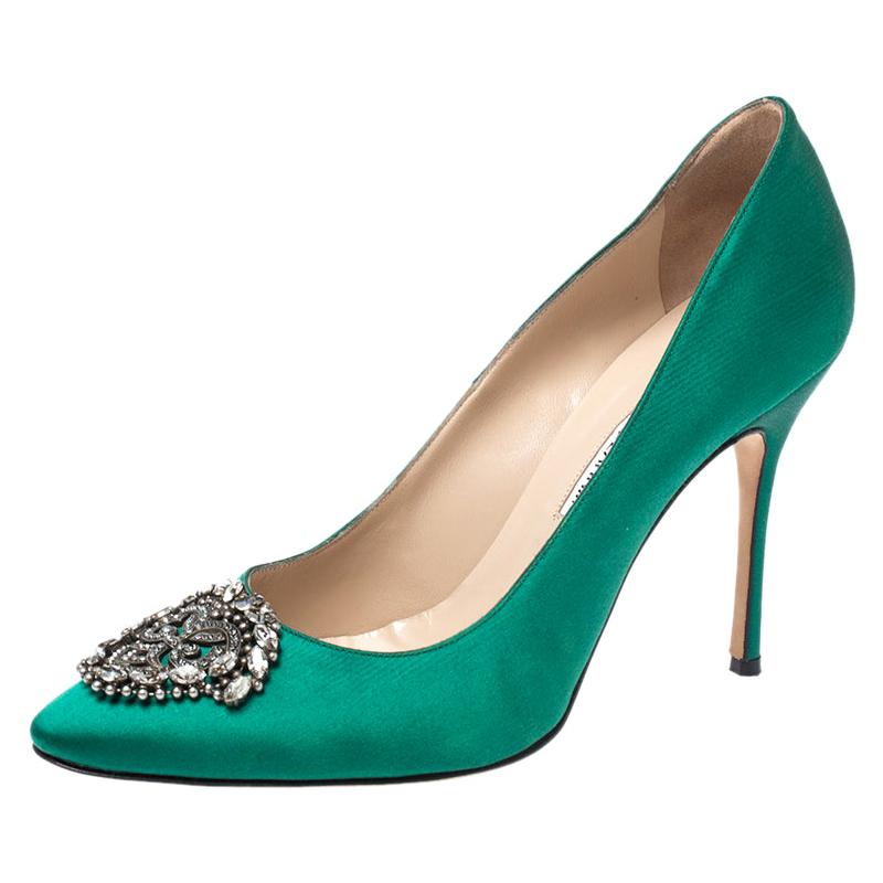 Emerald Green Heels - 3 For Sale on 1stDibs