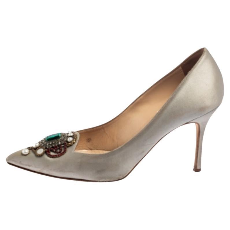Manolo Blahnik Satin gris  Escarpins « Eufrasia » taille 38