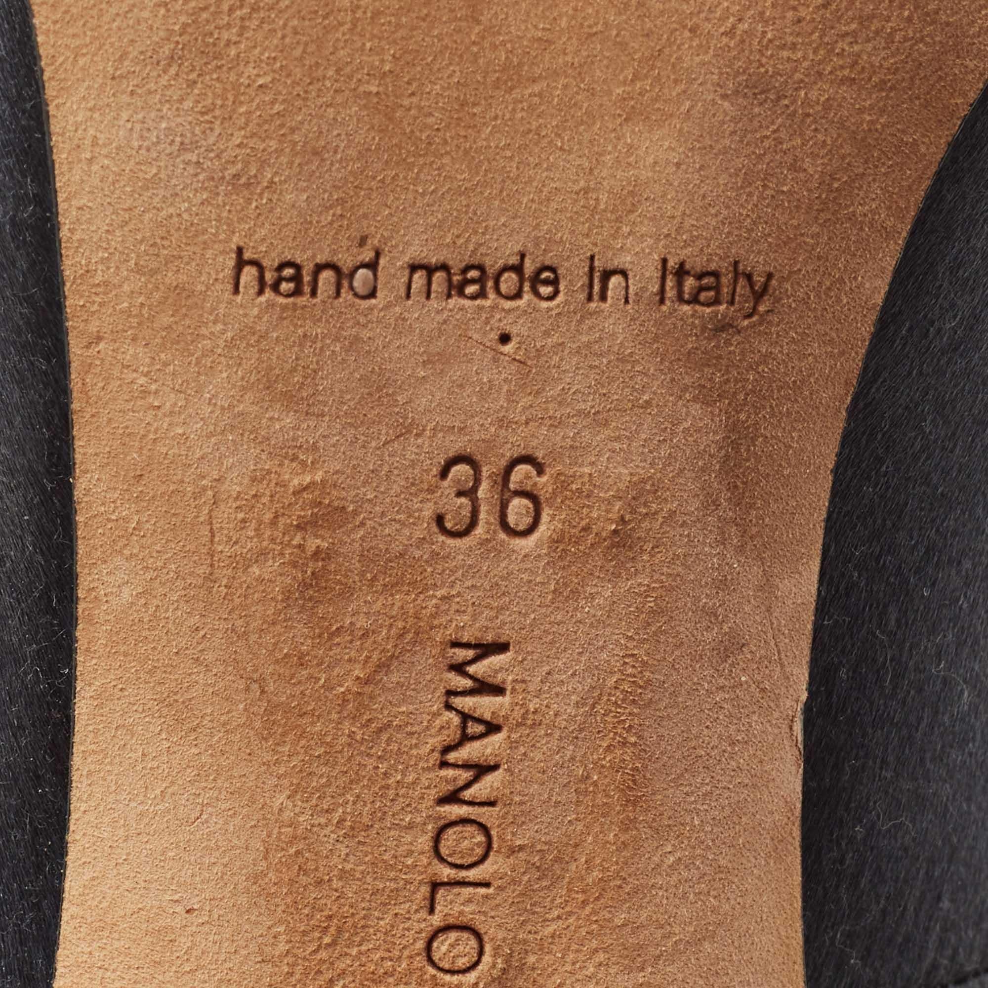 Manolo Blahnik Grey Satin Hangisi Pumps Size 36 2