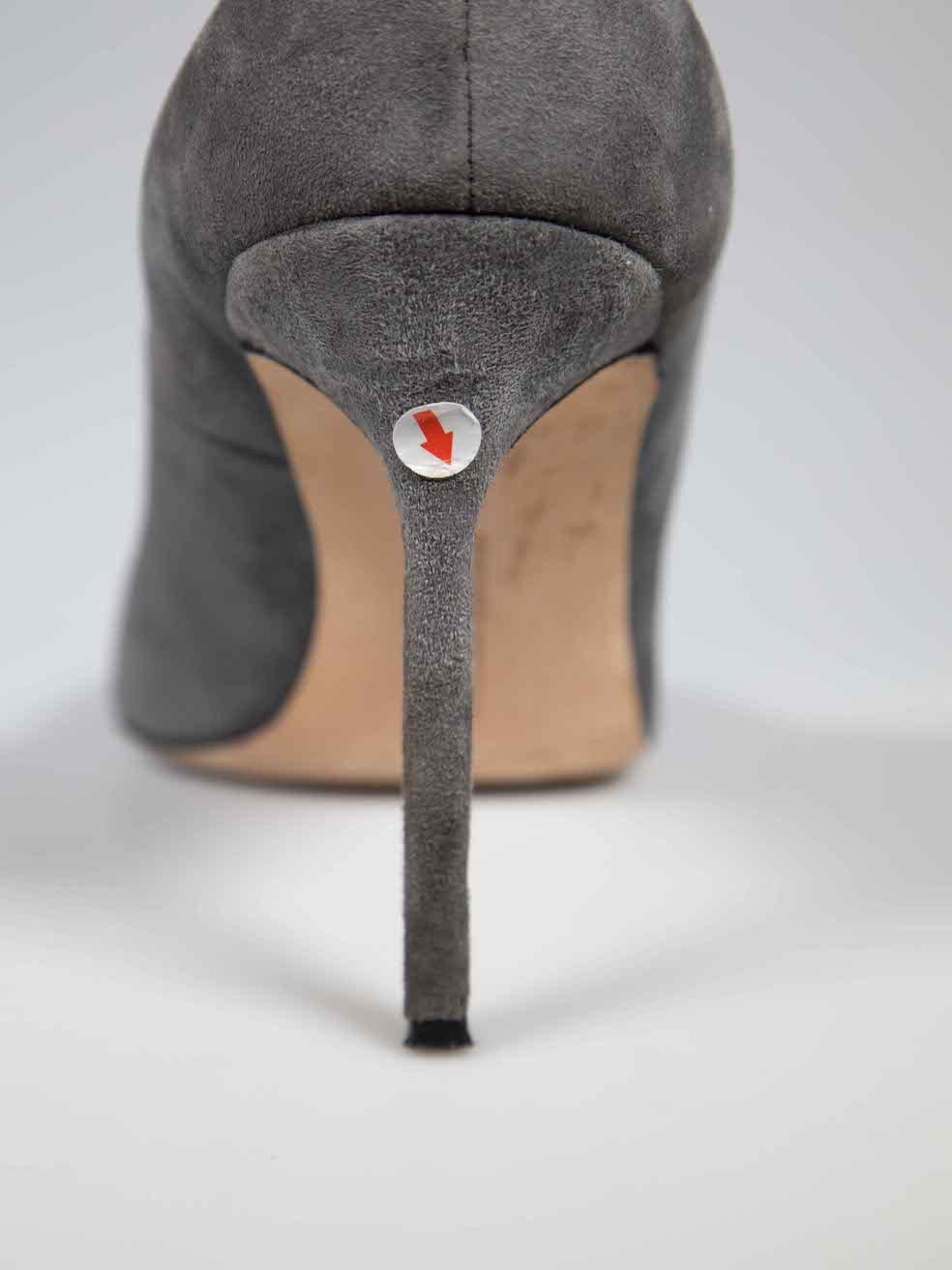 Manolo Blahnik Grey Suede Point-Toe Pumps Size IT 41 1