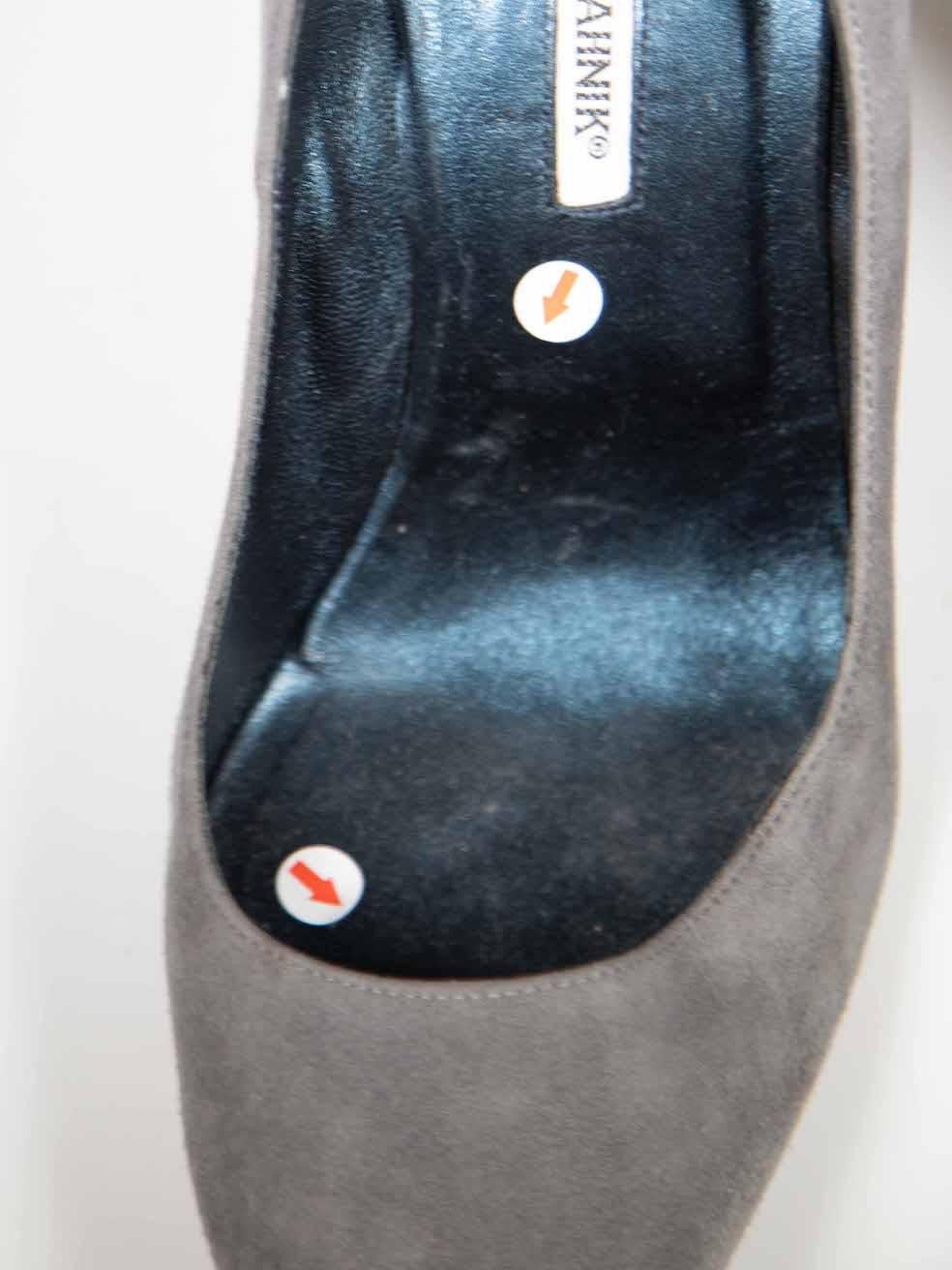 Manolo Blahnik Grey Suede Point-Toe Pumps Size IT 41 3