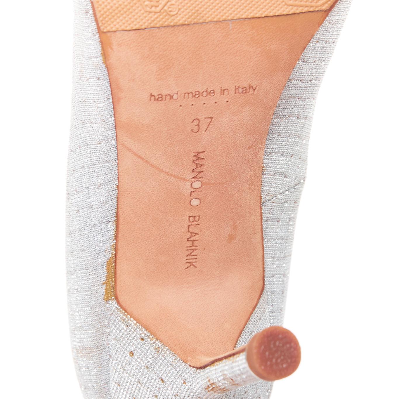 MANOLO BLAHNIK Hangisi 90 argent cristal embellis talons pailletés EU37 en vente 5
