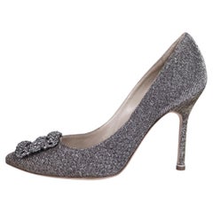 Manolo Blahnik Hangisi Crystal Buckle Pumps - EU 37
