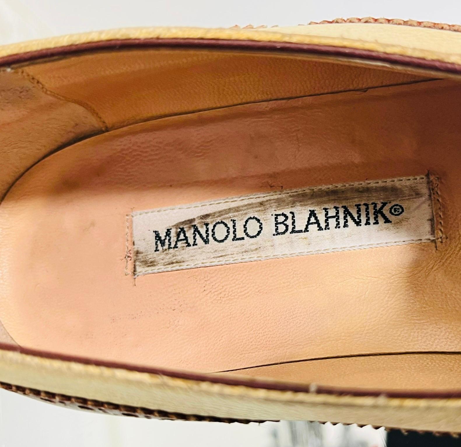 Manolo Blahnik - Brogues en cuir en vente 6