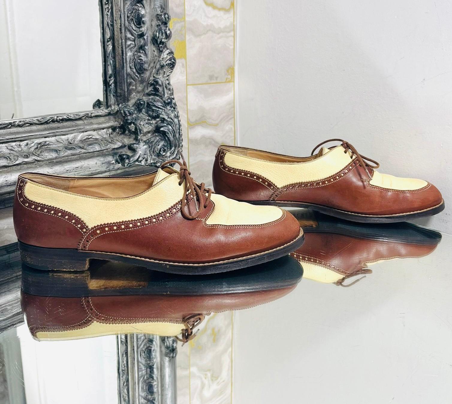 Manolo Blahnik Leather Brogues In Excellent Condition For Sale In London, GB