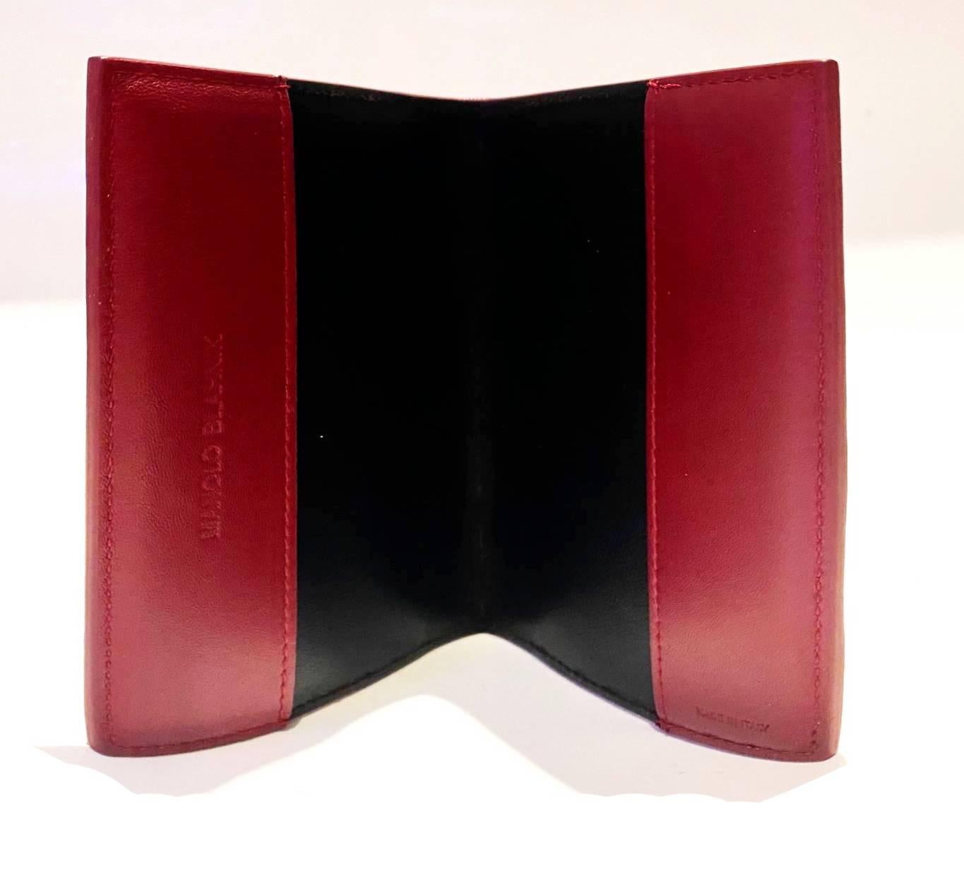 Women's or Men's 2010s Manolo Blahnik Limited Edition Leather Passport Cover For Sale