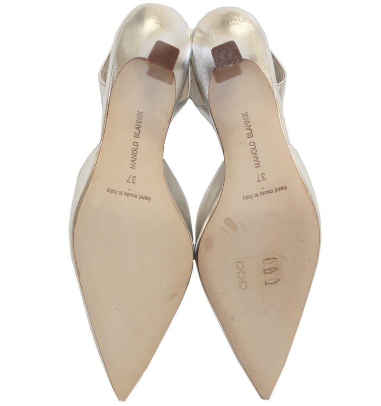 manolo blahnik silver flats