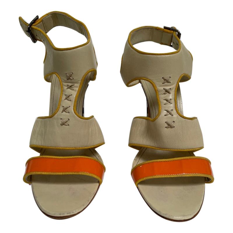 Manolo Blahnik multi color sandal For Sale