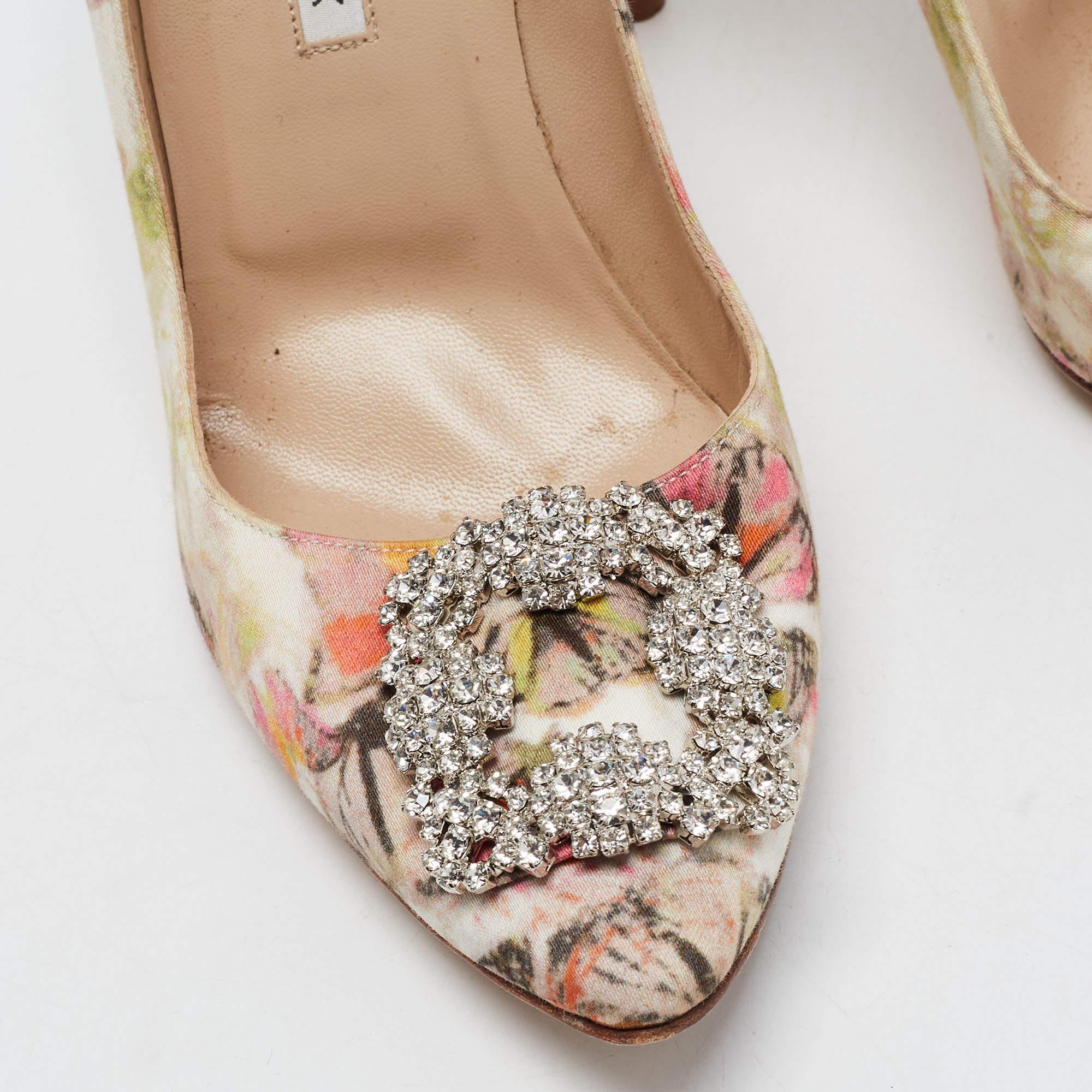 Manolo Blahnik Multicolor Butterfly Print Fabric Hangisi Pumps Size 39.5 2