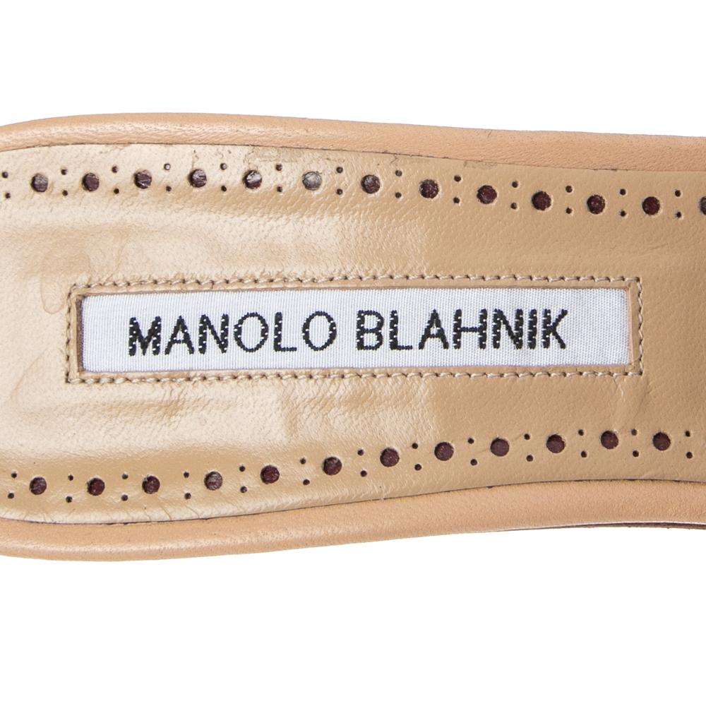 Manolo Blahnik Multicolor Lurex Fabric Sandals Size 37.5 1