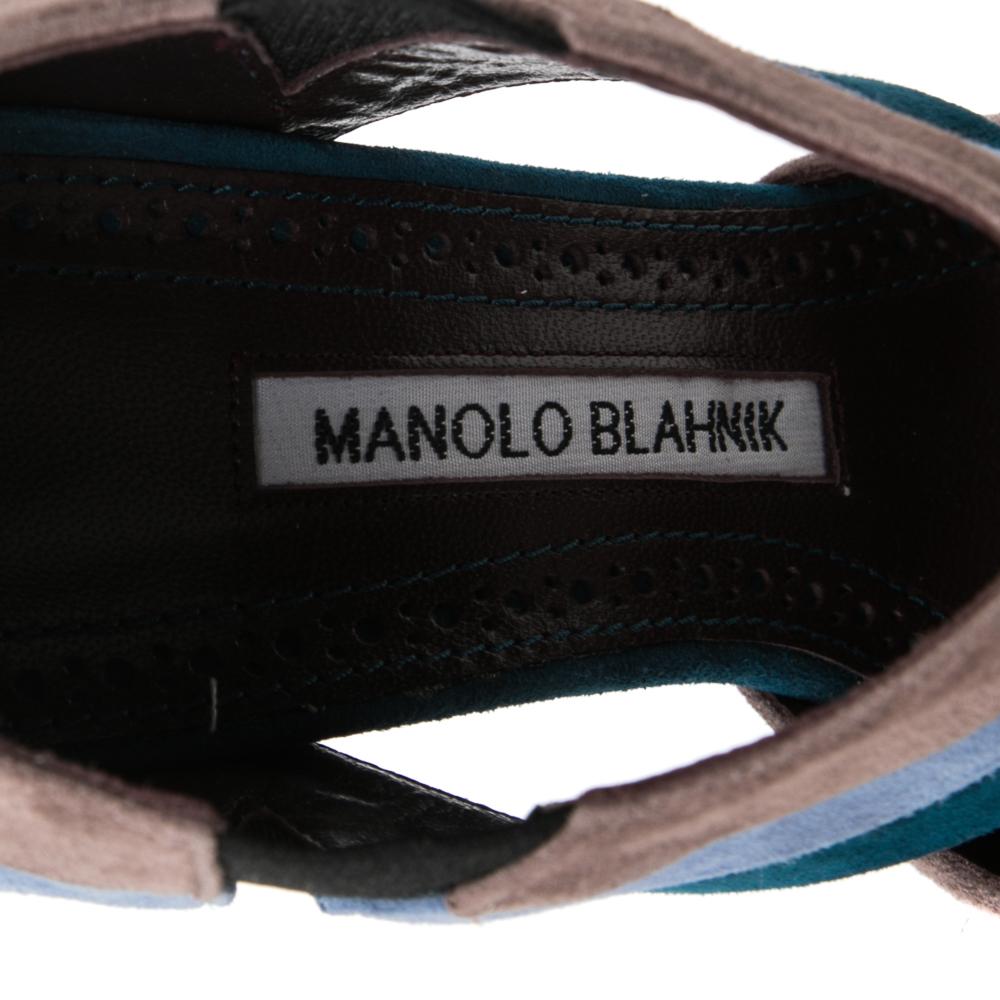 Manolo Blahnik Multicolor Suede Corias Pointed Toe Sandals Size 36 1