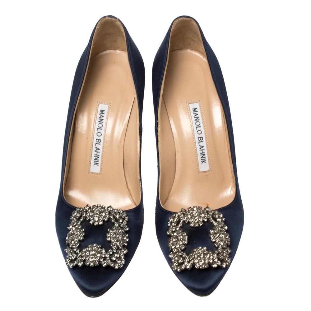 manolo blahnik dark blue