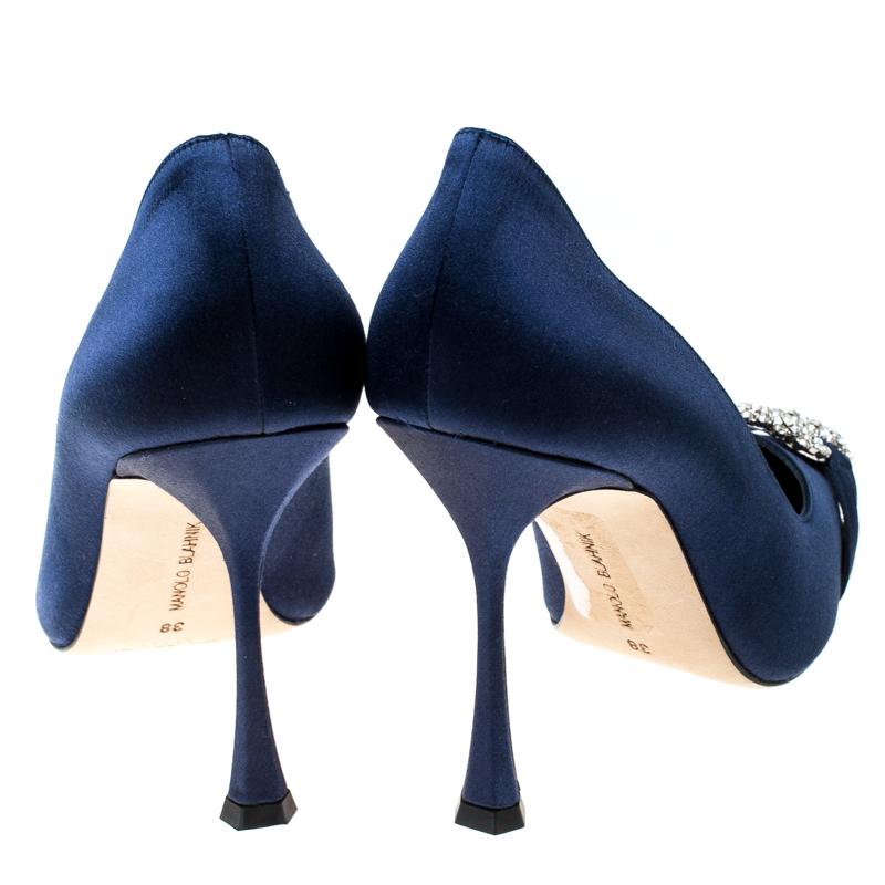 navy blue manolo blahnik shoes
