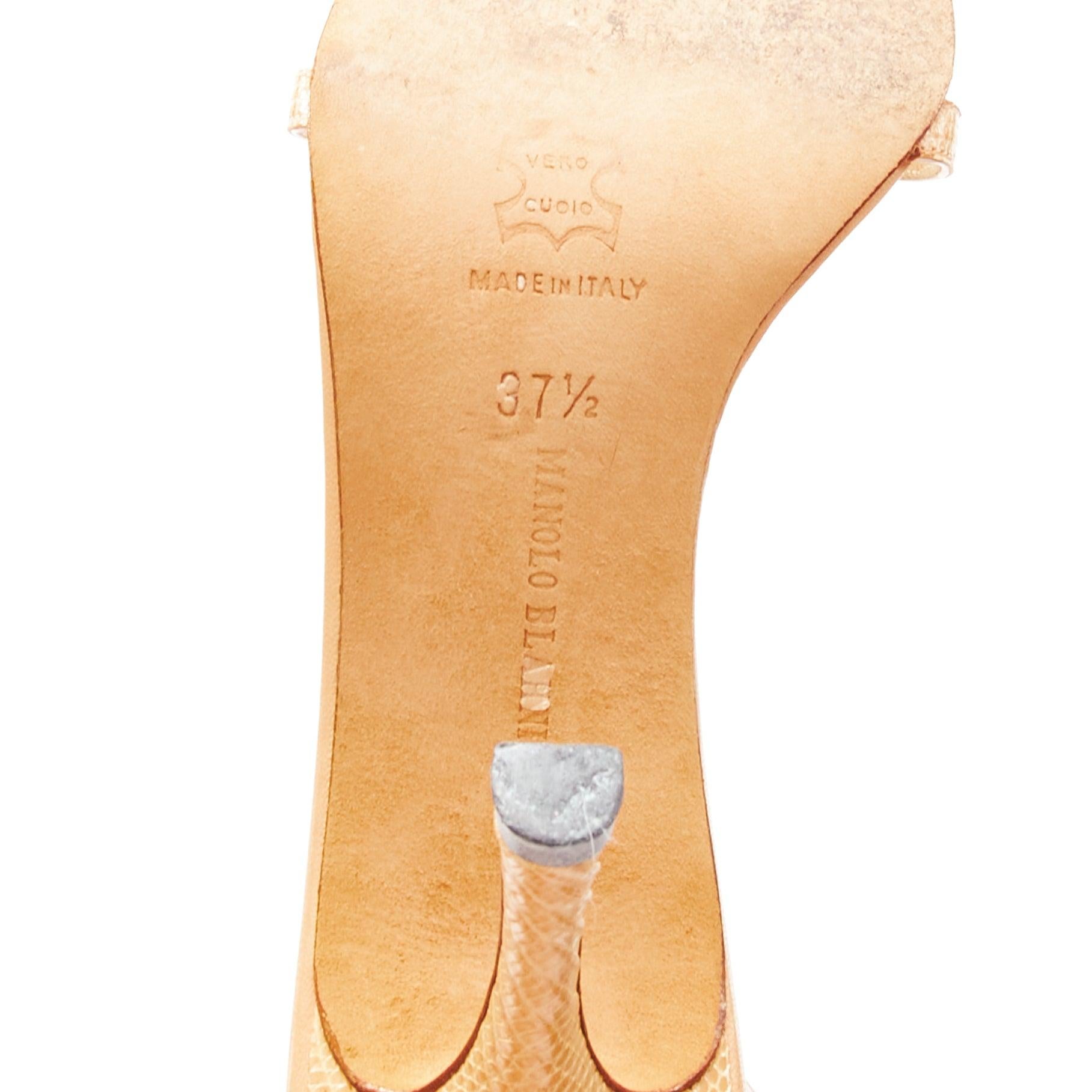 MANOLO BLAHNIK sandalias de tiras minimalistas de piel escamada nude EU37.5 en venta 5