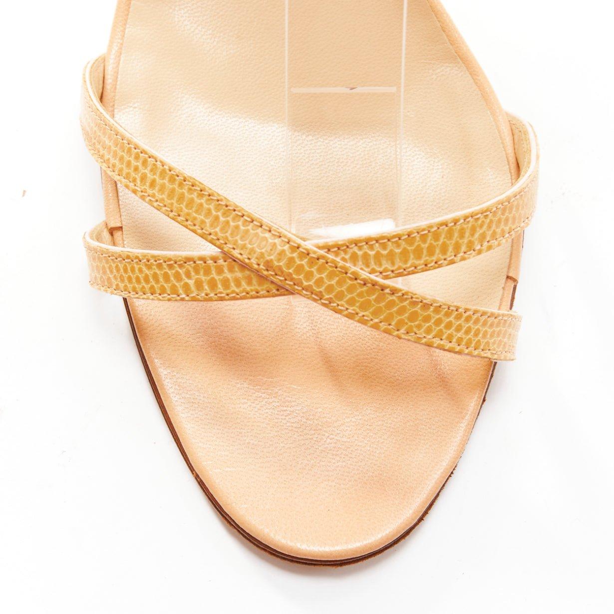 MANOLO BLAHNIK sandalias de tiras minimalistas de piel escamada nude EU37.5 en venta 1