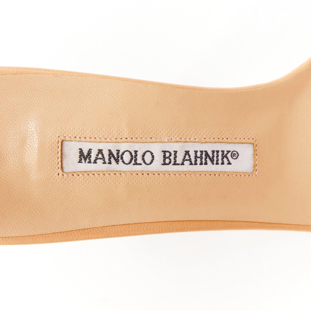 MANOLO BLAHNIK sandalias de tiras minimalistas de piel escamada nude EU37.5 en venta 4
