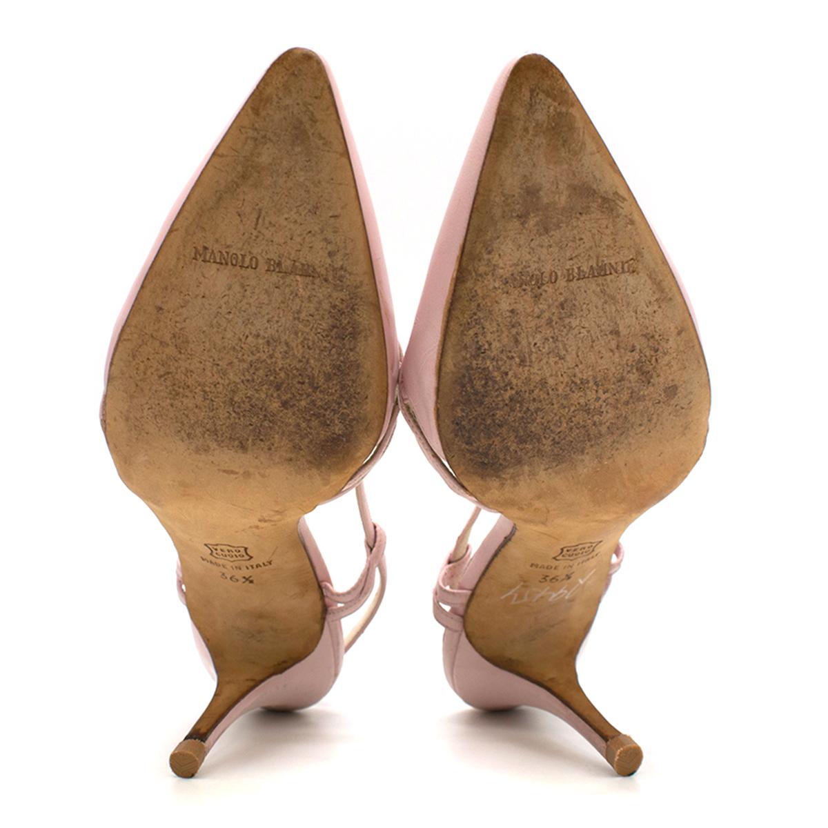 Manolo Blahnik Pink Buckle Detail Slingback Sandals  SIZE 36.5  3