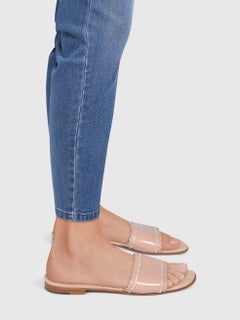 Manolo Blahnik Pink Patent Leather Falco Slides Size IT 37.5