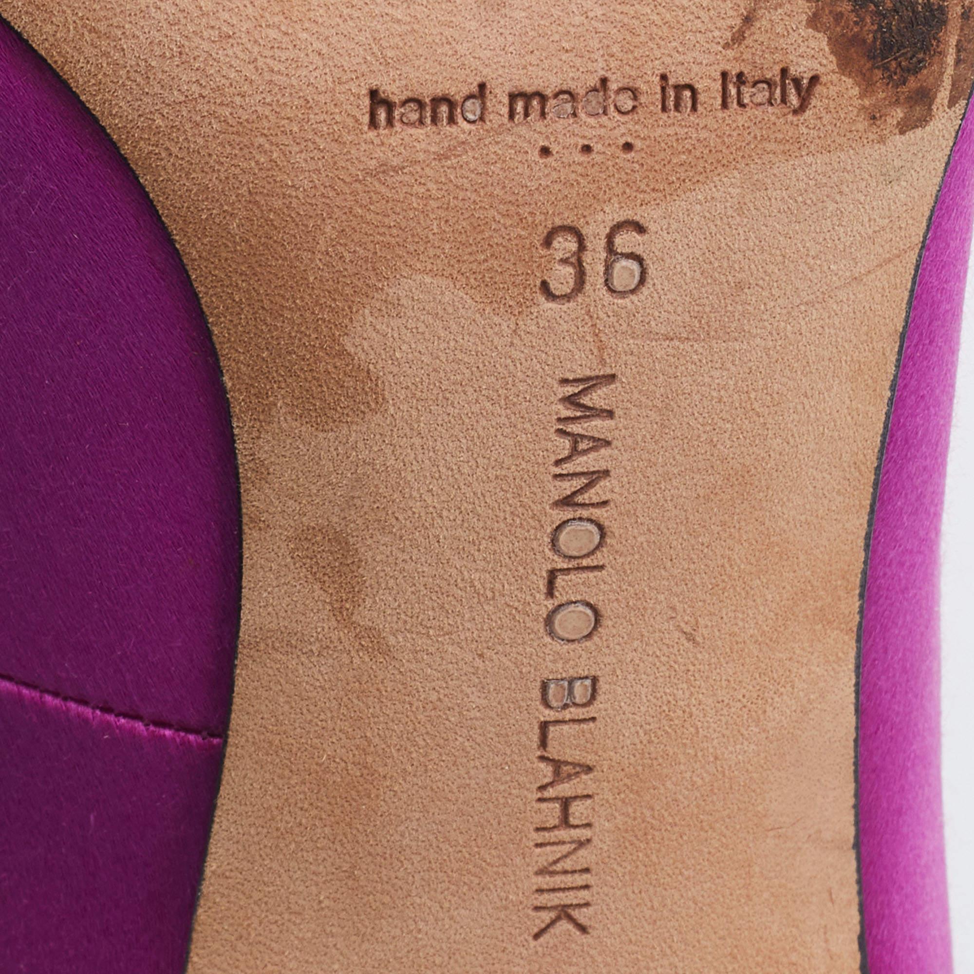 Manolo Blahnik Pink Satin Hangisi Pumps Size 36 2