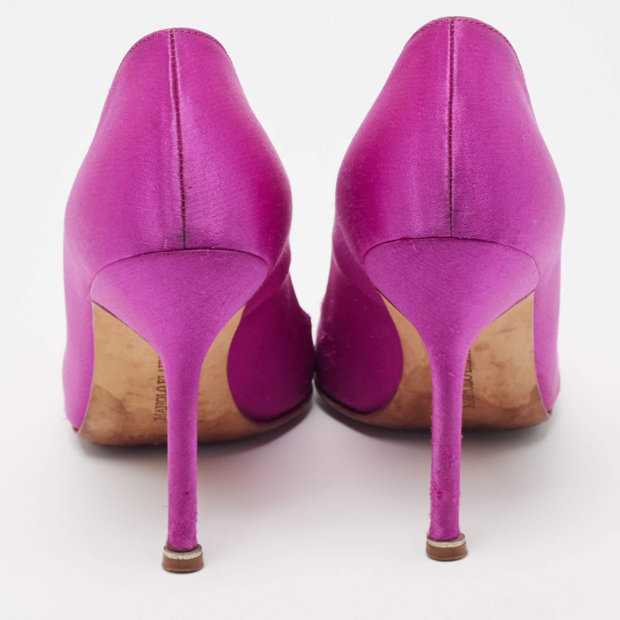 Manolo Blahnik Pink Satin Hangisi Pumps Size 36.5 1
