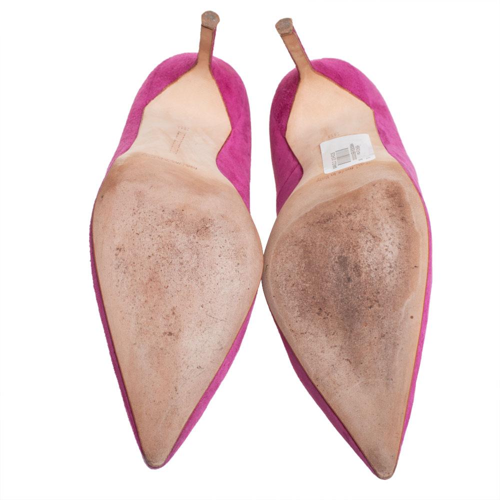 Manolo Blahnik Pink Suede BB Pointed Toe Pumps Size 39 1