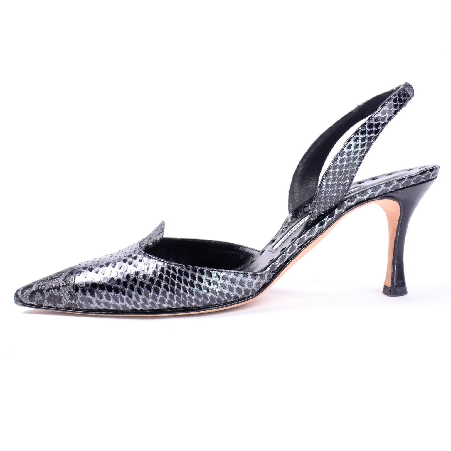 Chaussures Ploiesti en peau de serpent avec bouts en imprimé léopard Manolo Blahnik Unisexe en vente