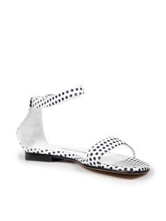 Manolo Blahnik Polka Dot Ankle Strap Flat Sandals Size IT 37